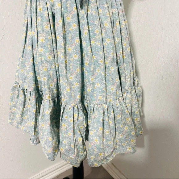 Anthropologie Mable Med Floral Print Puff Sleeve Babydoll Pleated Line Dress EUC - Picture 5 of 11